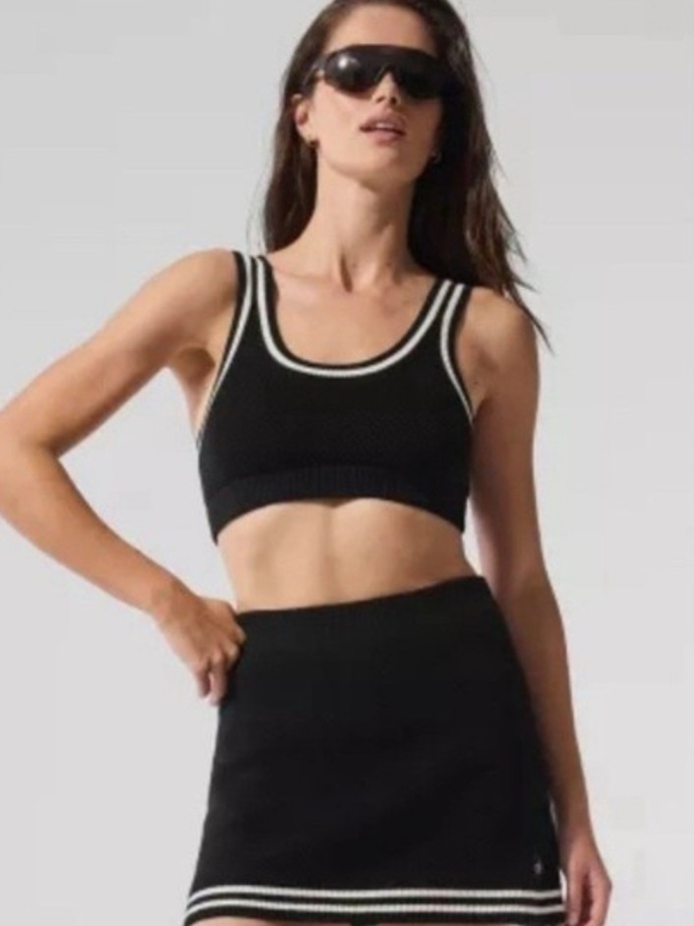 Alo Yoga Black Knit Set